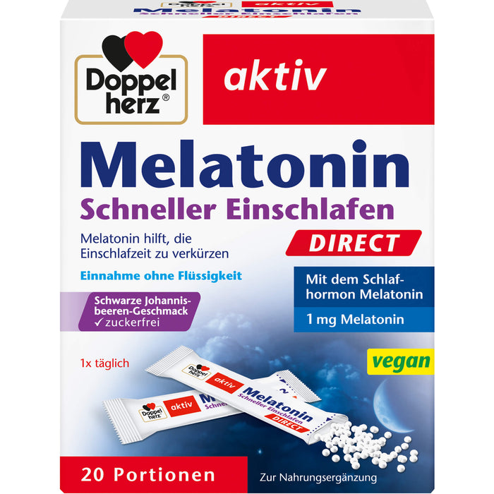 Doppelherz Melatonin Direct Schneller Einschlafen, 20 St PEL