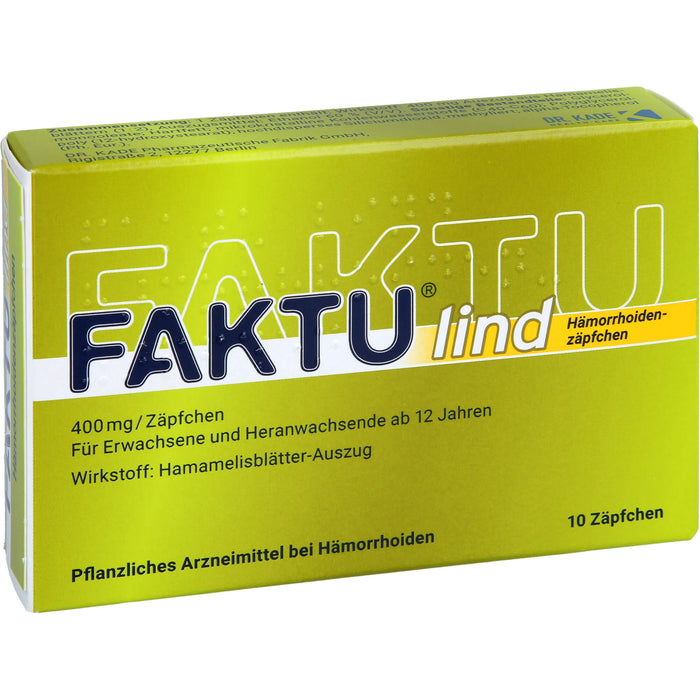 FAKTU lind Hämorrhoidenzäpfchen, 10 pc Suppositoires