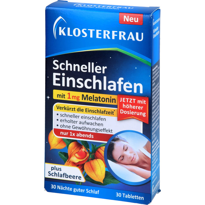 KLOSTERFRAU Schneller Einschlafen mit 1 mg Melatonin Tabletten, 30 pc Tablettes