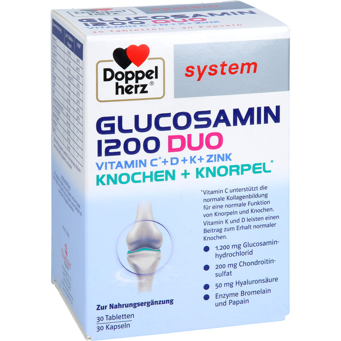 Doppelherz Glucosamin 1200 Duo für Knochen und Knorpel Tabletten und Kapseln, 60 St. Tabletten und Kapseln