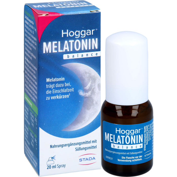 Hoggar Melatonin balance Einschlafspray trägt dazu bei die Einschlafzeit zu reduzieren, 20 ml Lösung