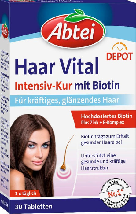 Abtei Haar Vital Depot Intensiv-Kur mit Biotin Tabletten, 30 pc Tablettes