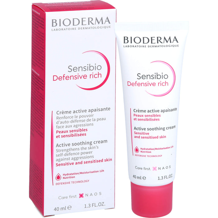 BIODERMA Sensibio Defensive rich Creme stärkt die Haut gegen Umwelteinflüsse, 40 ml Creme