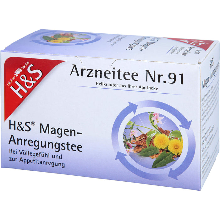 H&S Magen-Anregungstee Arzneitee Nr. 91 bei Völlegefühl und zur Appetitanregung, 20 St. Filterbeutel