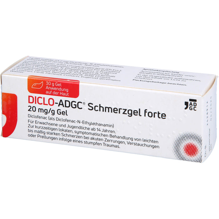 DICLO-ADGC Schmerzgel forte 20 mg/g Gel bei leichten bis mäßig starken Schmerzen bei akuten Zerrungen, Verstauchungen oder Prellungen, 30 g Gel