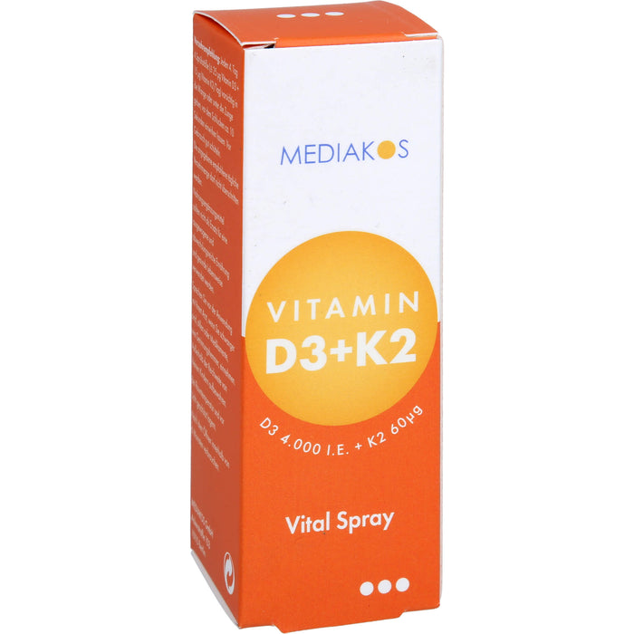 Vitamin D3 + K2 4000 IE 60 ug Mediakos Vital Spray, 20 ml SPR