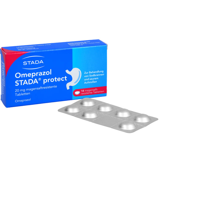 Omeprazol STADA protect 20 mg Tabletten bei Sodbrennen, 14 pc Tablettes