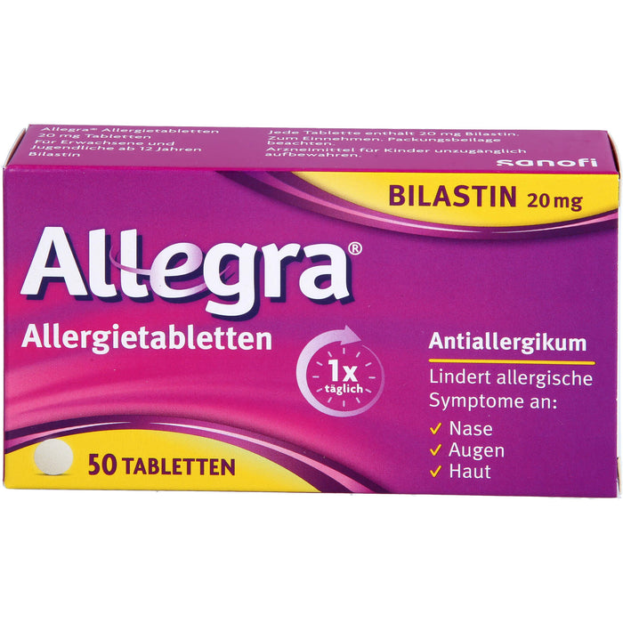 Allegra 20 mg Allergietabletten lindert allergische Symptome, 50 pcs. Tablets