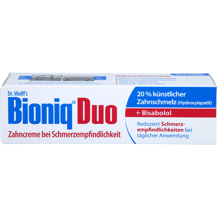 Bioniq Zahncreme Duo Schutz bei schmerzempfindlichen Zähnen, 75 ml Toothpaste