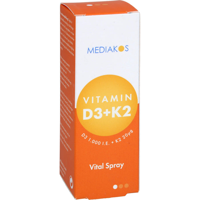 Vitamin D3 + K2 1000 IE 20 ug Mediakos Vital Spray, 20 ml SPR