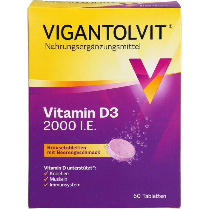 Vigantolvit 2000 I.E. Vitamin D3 Brausetabletten, 60 St BTA