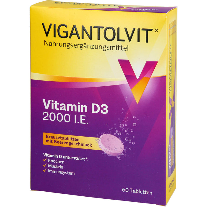 Vigantolvit 2000 I.E. Vitamin D3 Brausetabletten, 60 St BTA