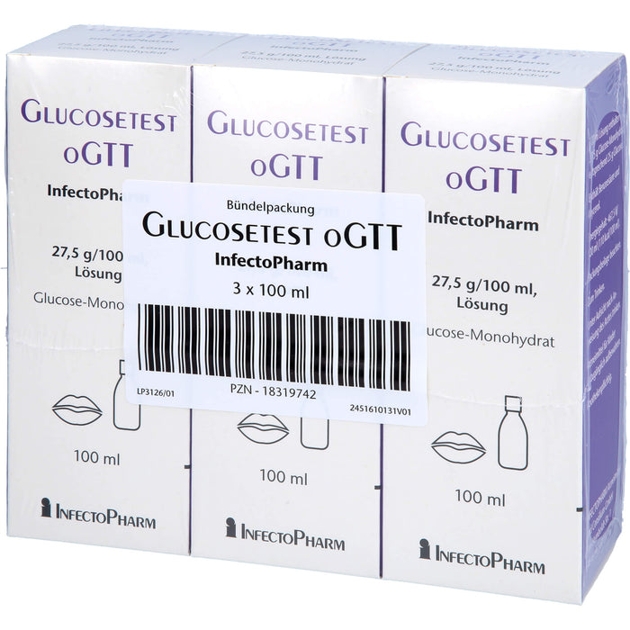 Glucosetest oGTT InfectoPharm 27,5 g/100 ml Lösung, 3X100 ml LSE