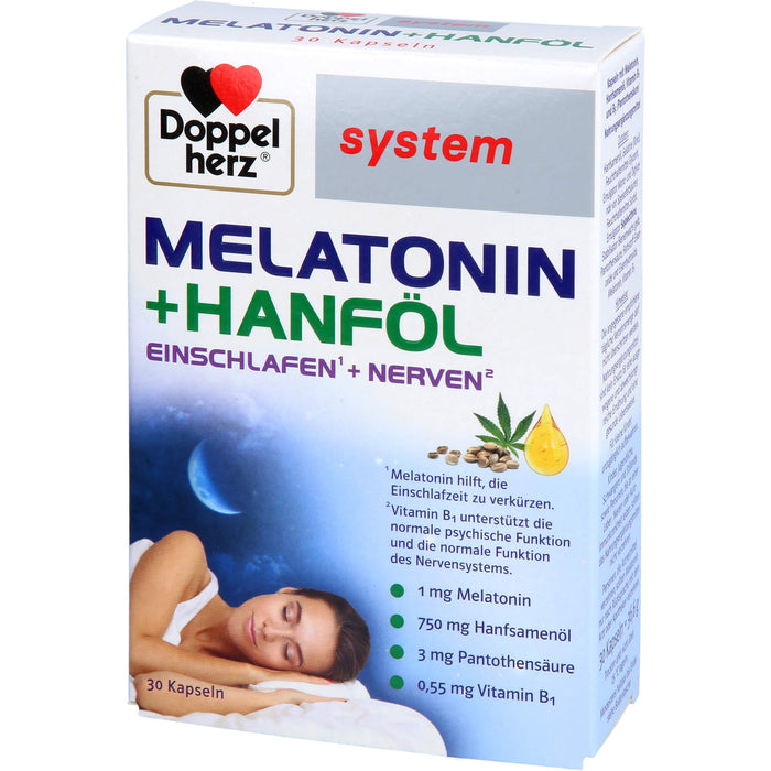 Doppelherz Melatonin + Hanföl system, 30 St KAP