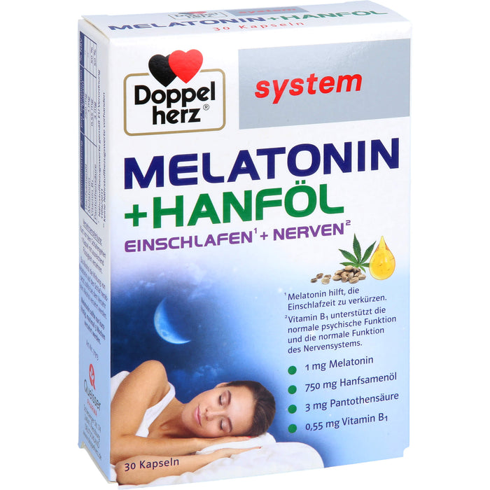 Doppelherz Melatonin + Hanföl system, 30 St KAP