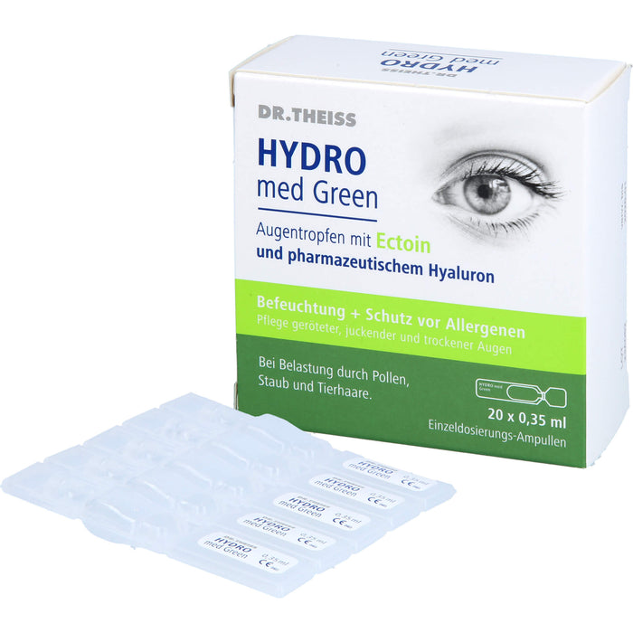 DR. THEISS Hydro med Green Augentropfen mit Ectoin zur Befeuchtung, 20 St. Einzeldosispipetten