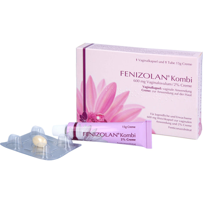 FENIZOLAN Kombi 600 mg Vaginalovulum/2% Creme bei Pilzerkrankungen der Scheide, 1 pc Paquet combiné