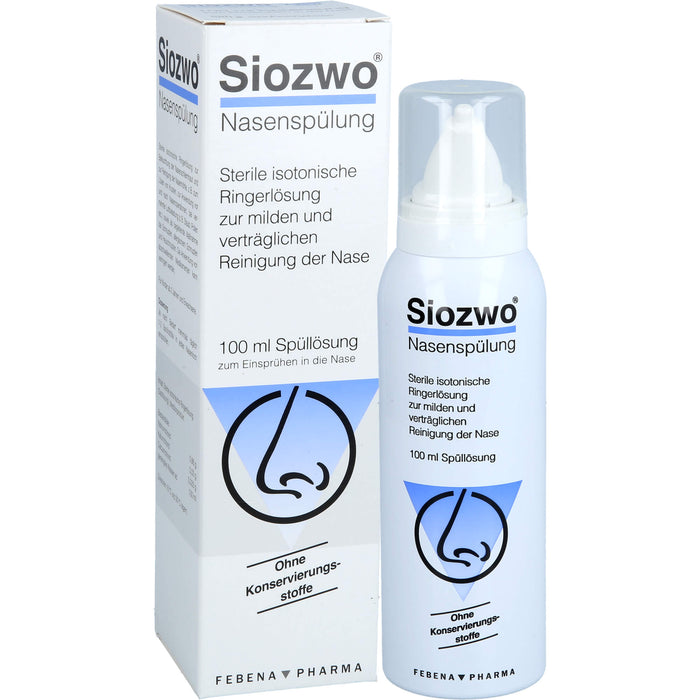 Siozwo Nasenspülung sterile isotonische Ringerlösung zur milden Reinigung der Nase, 100 ml Nasal douche