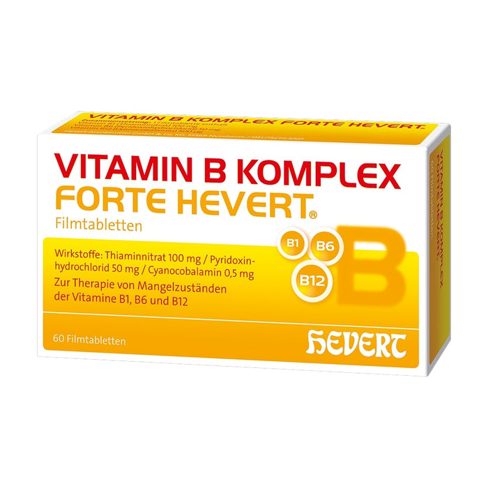 Vitamin B-Komplex forte Hevert, 100 mg/ 50 mg/ 0,5 mg, Tabletten, 60 pcs. Tablets