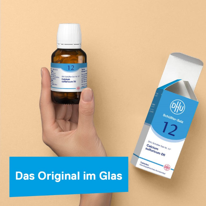 DHU Schüßler-Salz Nr. 12 Calcium sulfuricum D12 – Das Mineralsalz der Gelenke – das Original – umweltfreundlich im Arzneiglas, 420 St. Tabletten