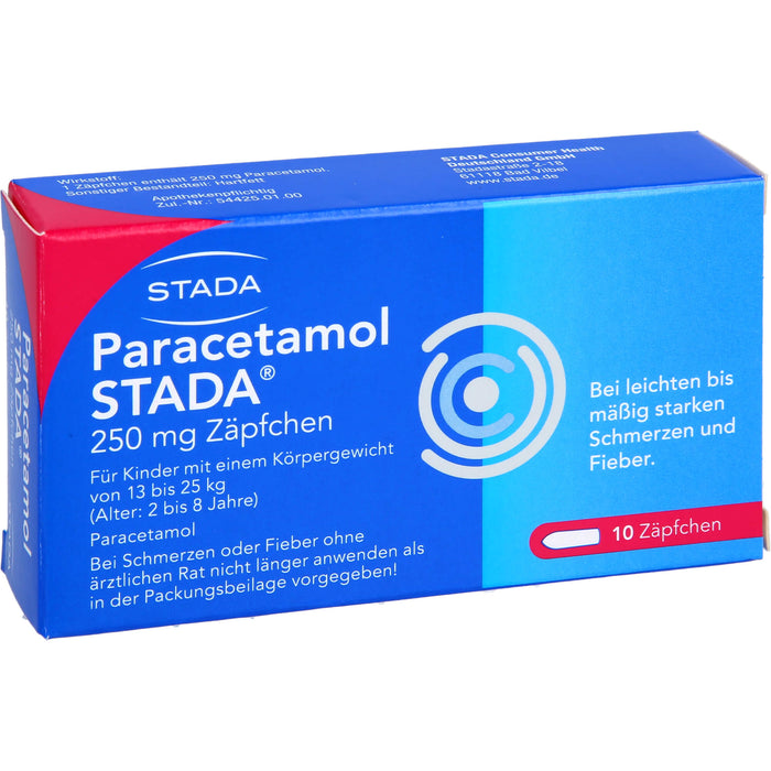 Paracetamol STADA 250 mg Zäpfchen, 10 St. Zäpfchen