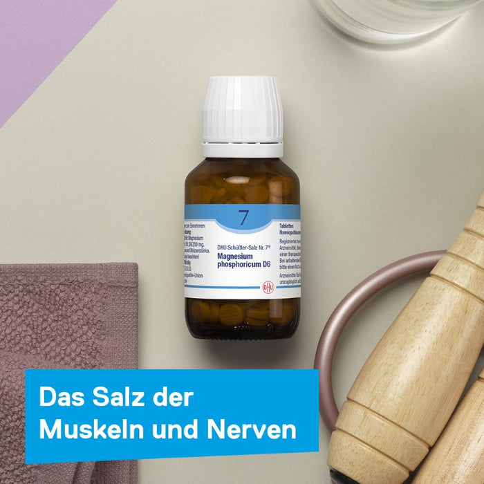 DHU Schüßler-Salz Nr. 7 Magnesium phosphoricum D6 – Das Mineralsalz der Muskeln und Nerven – das Original – umweltfreundlich im Arzneiglas, 200 St. Tabletten