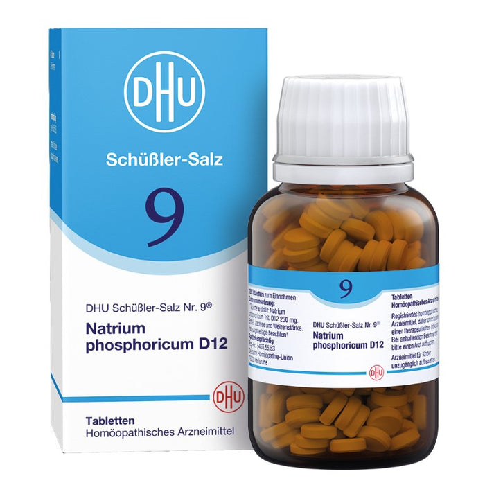 DHU Schüßler-Salz Nr. 9 Natrium phosphoricum D12 – Das Mineralsalz des Stoffwechsels – das Original – umweltfreundlich im Arzneiglas, 420 St. Tabletten