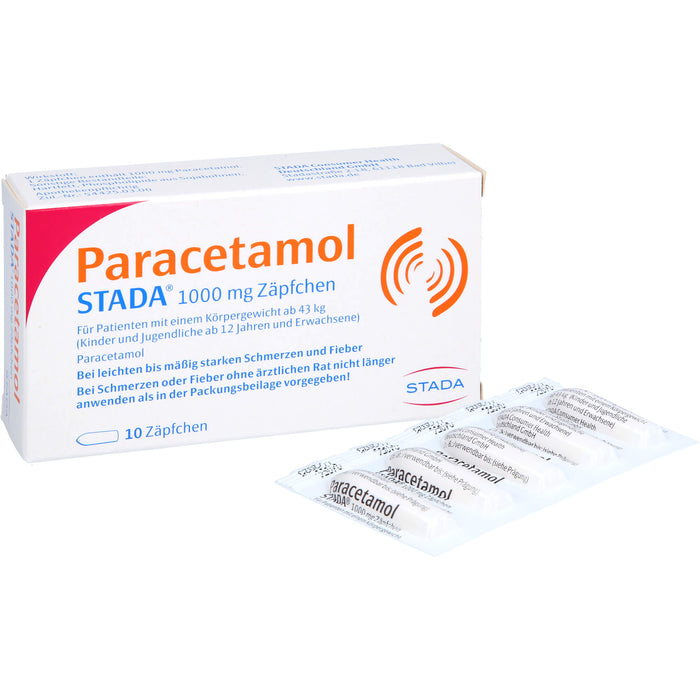 Paracetamol STADA 1000 mg Zäpfchen, 10 pcs. Suppositories