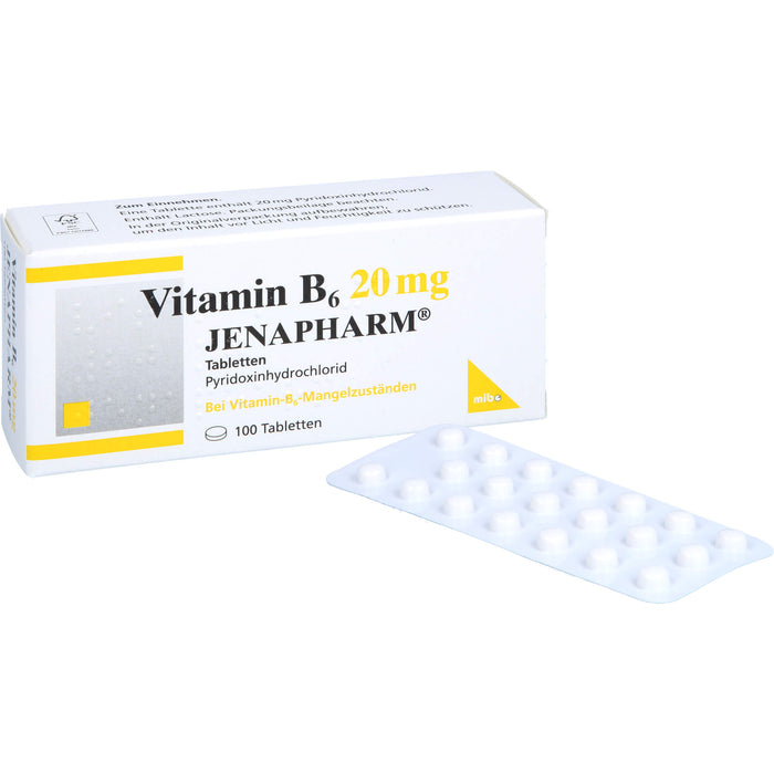 JENAPHARM Vitamin B6 Tabletten bei Vitamin B6 Mangelzuständen, 100 St. Tabletten