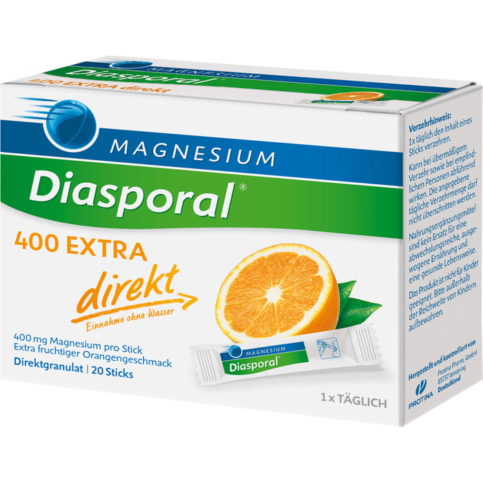 Magnesium-Diasporal 400 extra direkt Direktgranulat Sticks, 20 pc Sachets