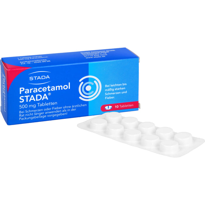 Paracetamol STADA Tabletten bei Schmerzen und Fieber, 10 pcs. Tablets