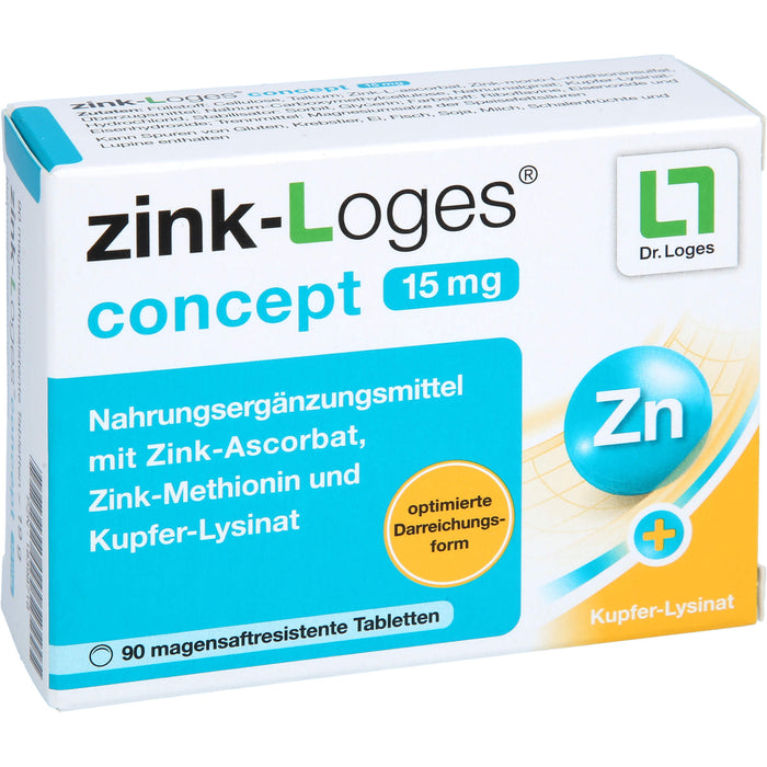 zink-Loges concept 15 mg Tabletten, 90 St., 90 St. Tabletten