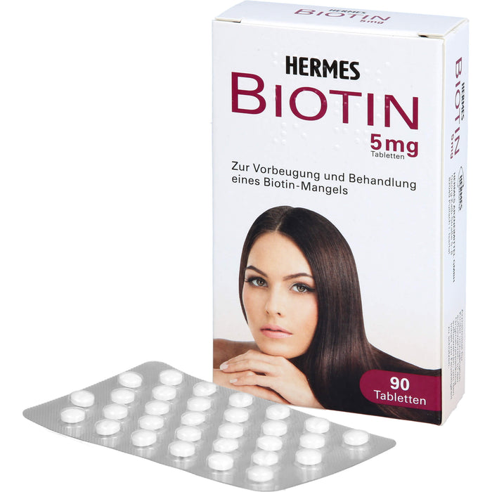 HERMES Biotin 5 mg Tabletten Vorbeugung und Behandlung eines Biotin-Mangels, 90 pcs. Tablets