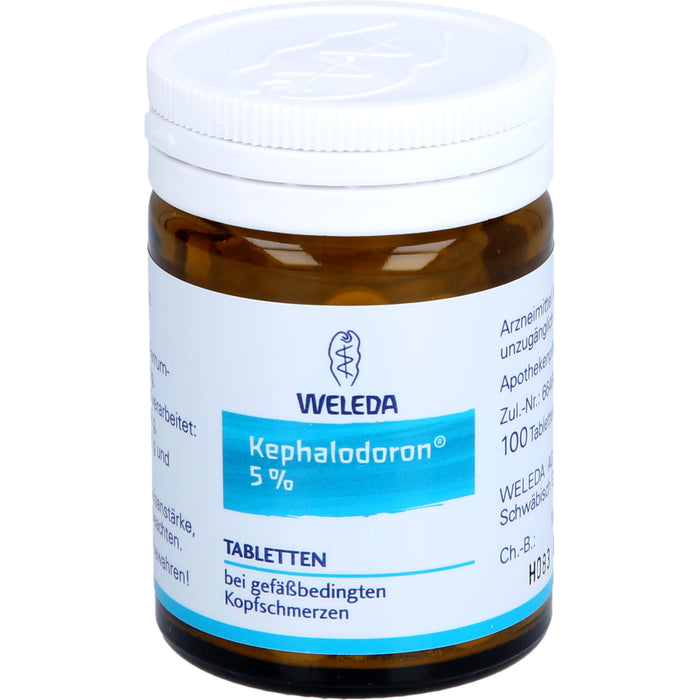 WELEDA Kephalodoron 5% Tabletten bei gefäßbedingten Kopfschmerzen, 100 St. Tabletten