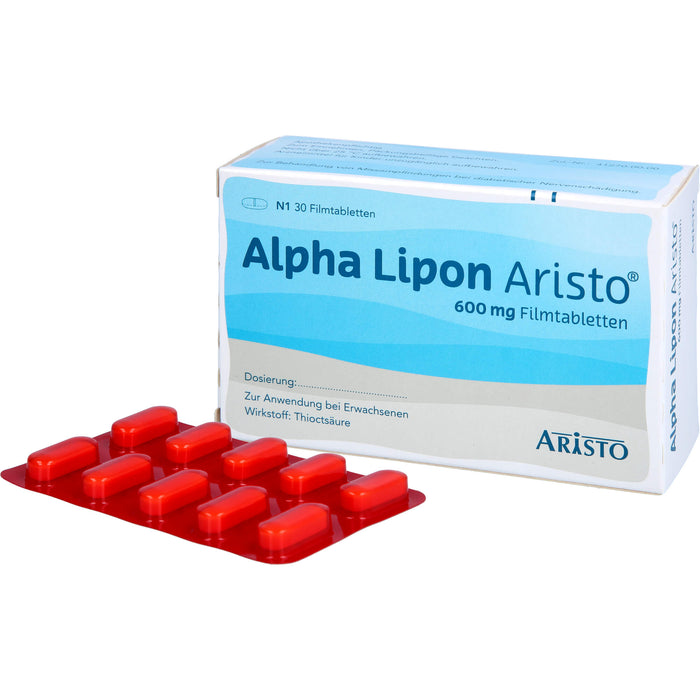 Aristo Alpha Lipon 600 mg Filmtabletten bei Missempfindungen bei Polyneuropathie, 30 pc Tablettes