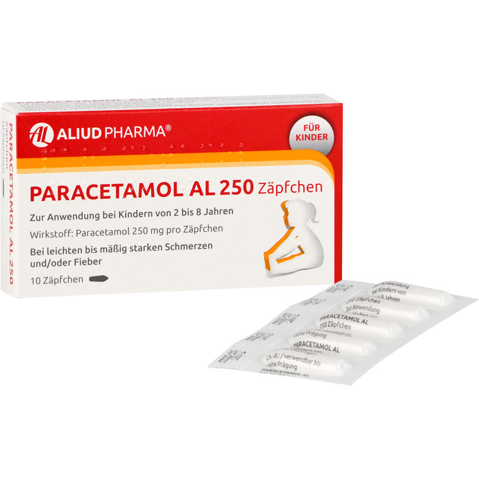 Paracetamol AL 250 Zäpfchen, 10 St. Zäpfchen