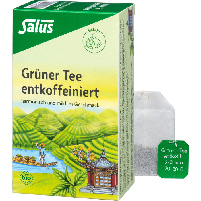 Salus Grüner Tee entkoffeiniert, 15 pc Sac filtrant