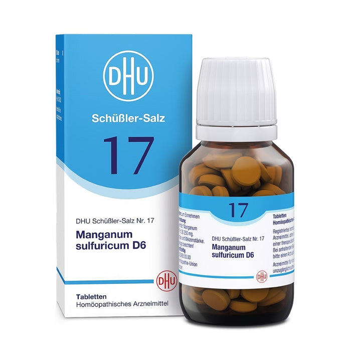 DHU Schüßler-Salz Nr. 17 Manganum sulfuricum D6 – Das Mineralsalz der Blutbildung – das Original – umweltfreundlich im Arzneiglas, 200 St. Tabletten