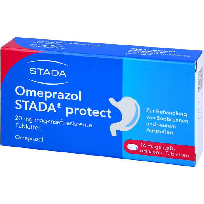 Omeprazol STADA protect 20 mg Tabletten bei Sodbrennen, 14 pcs. Tablets