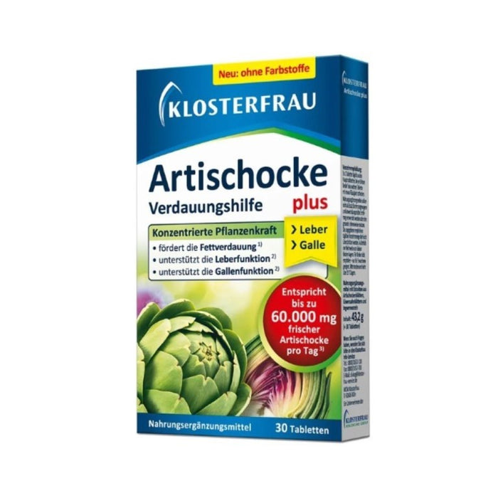 KLOSTERFRAU Artischocke plus Löwenzahn + Ingwer Verdauungshilfe Tabletten, 30 pc Tablettes