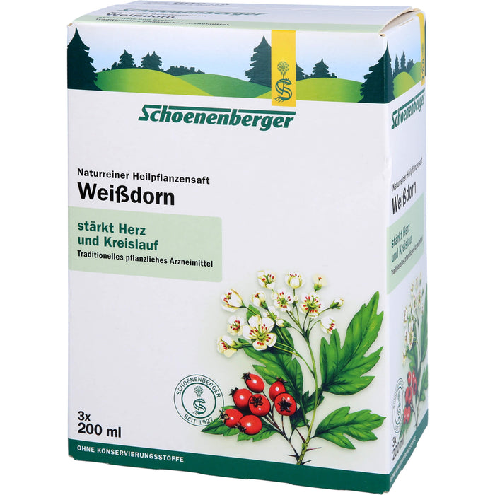 Schoenenberger naturreiner Heilpflanzensaft Weißdorn stärkt Herz und Kreislauf, 600 ml Solution