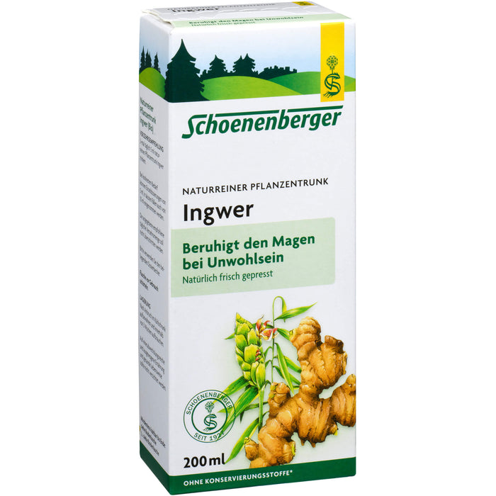 Schoenenberger Ingwer naturreiner Pflanzentrunk, 200 ml Solution
