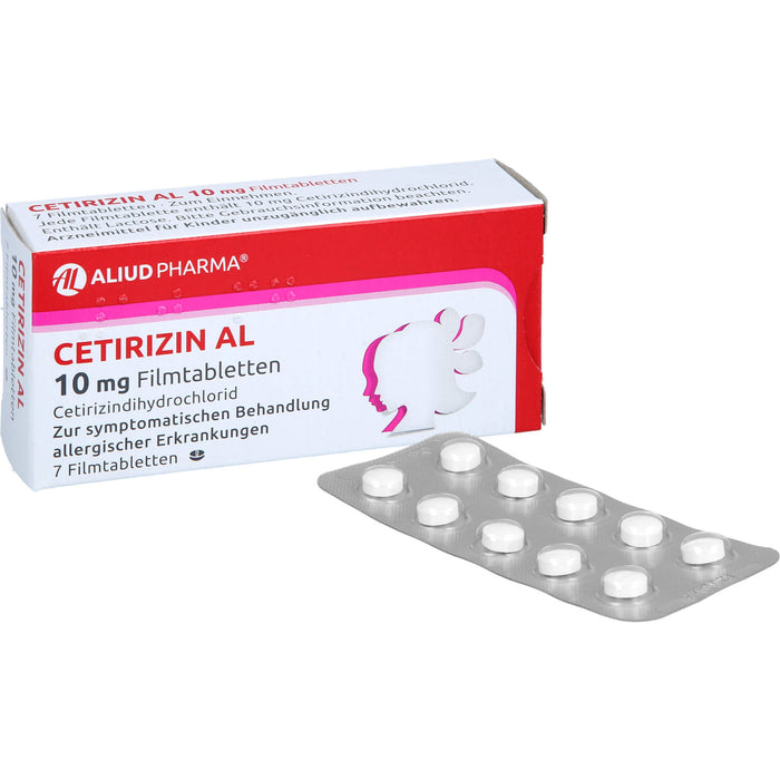 CETIRIZIN AL 10 mg Filmtabletten bei allergischen Erkrankungen, 7 pc Tablettes