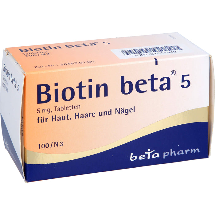 Biotin beta 5 Tabletten, 100 pcs. Tablets