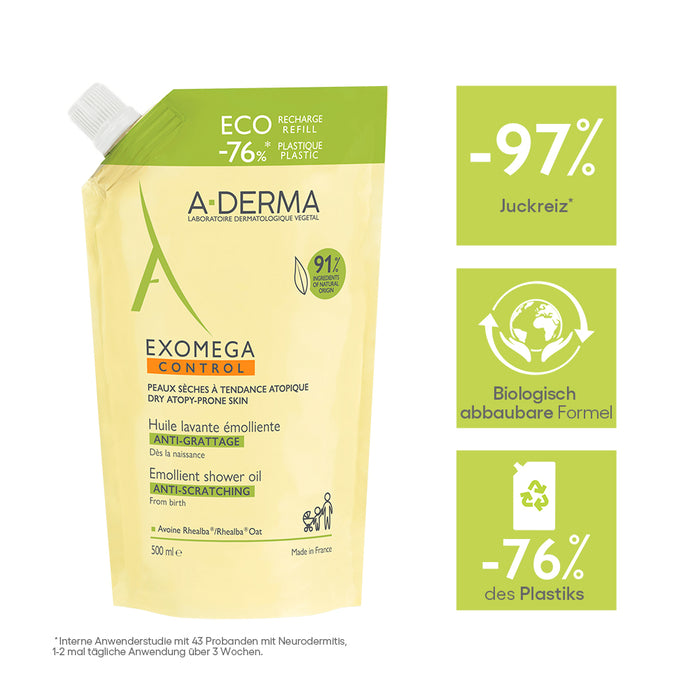 A-DERMA EXOMEGA CONTROL Duschöl Nachfüllpackung, 500 ml Duschgel