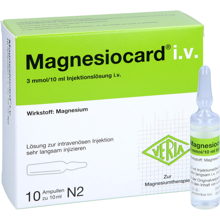 Magnesiocard i.v. Ampullen bei Magnesiummangel, 100 ml Solution