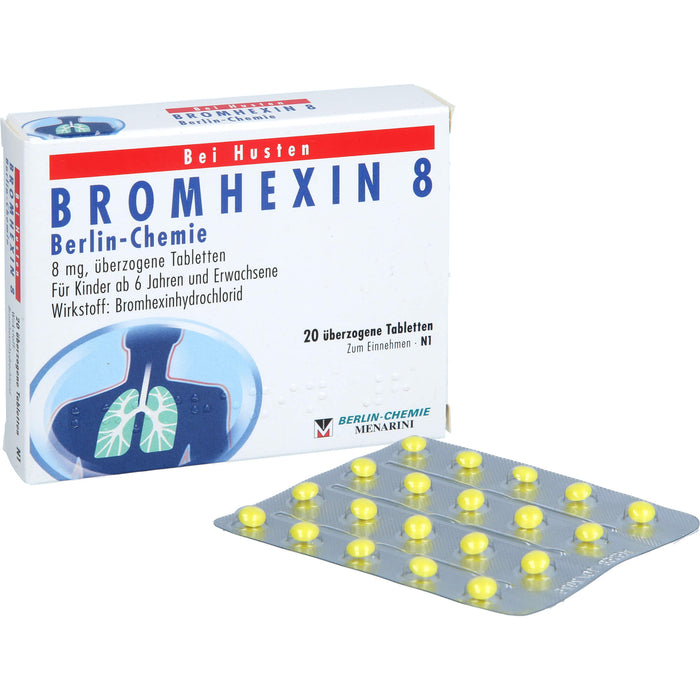 BERLIN-CHEMIE BROMHEXIN 8 Tabletten bei Husten, 20 pcs. Tablets