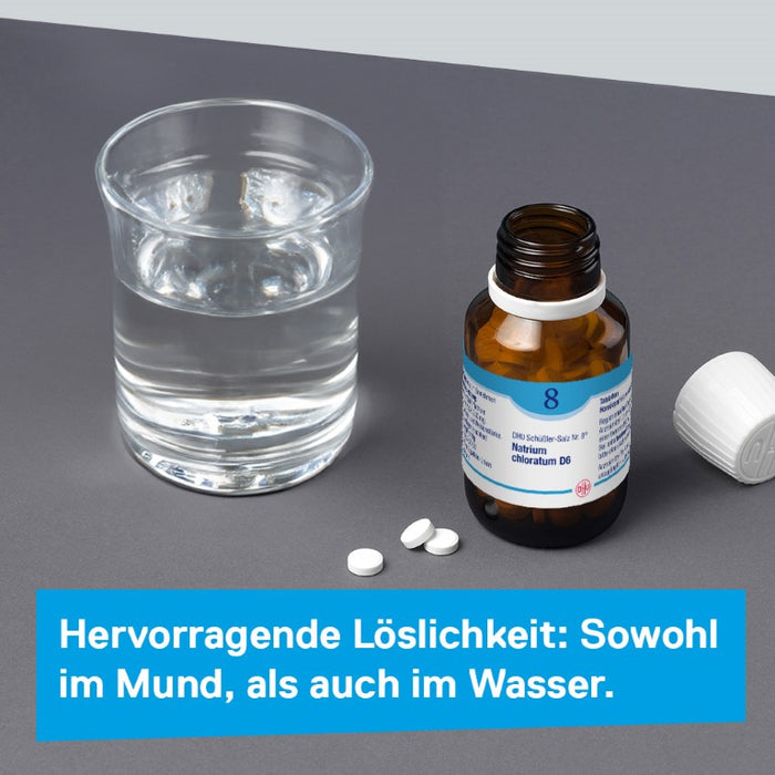 DHU Schüßler-Salz Nr. 8 Natrium chloratum D12 – Das Mineralsalz des Flüssigkeitshaushalts – das Original – umweltfreundlich im Arzneiglas, 80 pc Tablettes