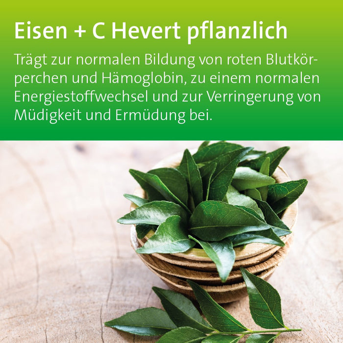 HEVERT Eisen + C pflanzliche Kapseln für Blutbildung, Energiestoffwechsel und zur Verringerung von Müdigkeit, 60 pc Capsules