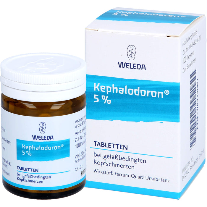 WELEDA Kephalodoron 5% Tabletten bei gefäßbedingten Kopfschmerzen, 100 St. Tabletten